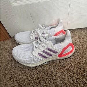 Adidas prime Blue  Women's White Sneakers with Purple and Red Highlights